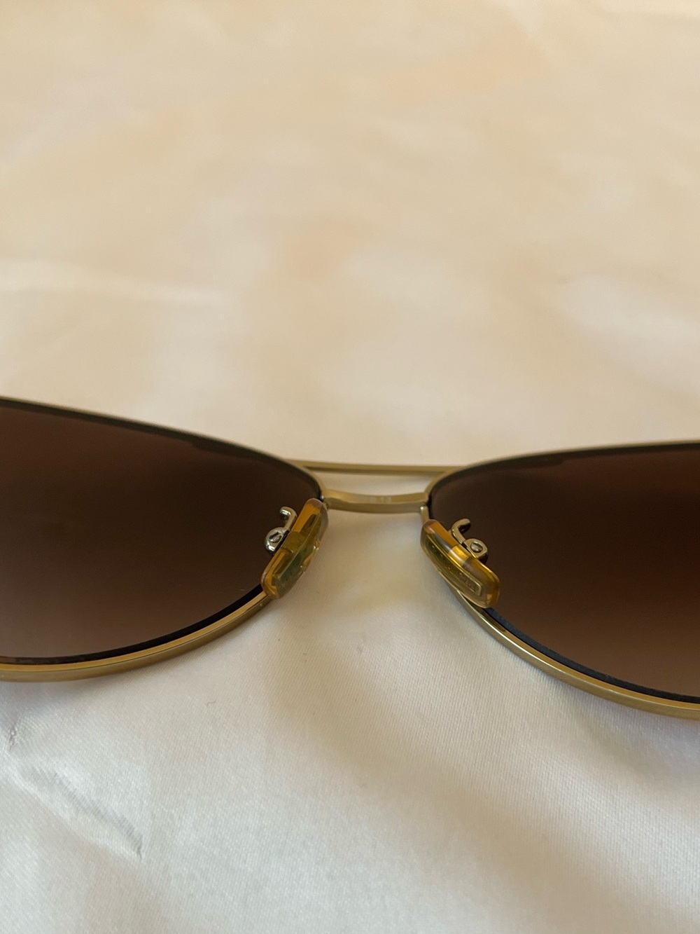 Y2K COACH Gold Aviator (Kristina) Sunglasses with Brown Lenses and Legacy Stripe - Picture 6 of 11